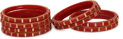AFAST Glass Beads, Crystal Enamel Bangle Set(Pack of 8)