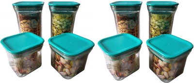 Machak Plastic Grocery Container  - 600 ml, 1100 ml(Pack of 8, Blue)