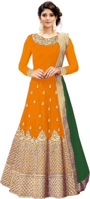 Kedar Fab Anarkali Gown  (Yellow)