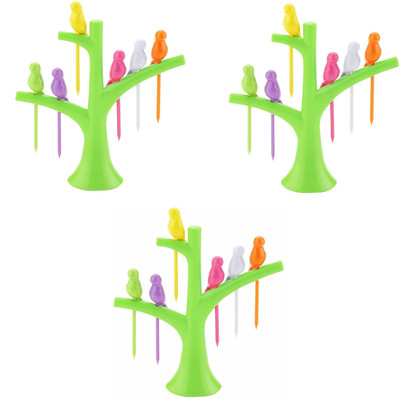 Right Traders Disposable Plastic Fruit Fork Set(Pack of 3)