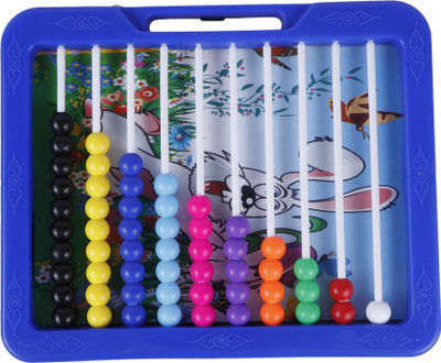 Ratnas Premium Quality 2 in 1 Classic Counting slate.Write & Count.(Blue)(Blue)