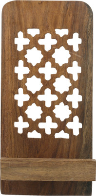 Kesha Spree Wood Mobile Stand Holder Vintage Design for all iOS & Android Smartphone (Export Quality) - L x B x H - 3.5 x 5 x 7 inch Mobile Holder