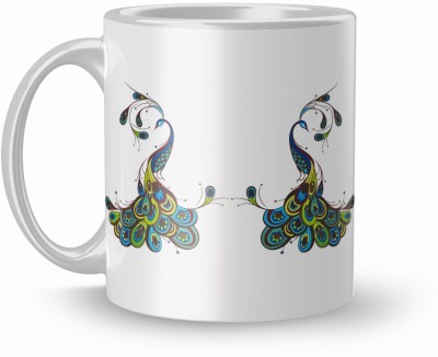 Gift4You Peacock Design Printed Coffee &Tea Gift For Friend/Sister/Brother/Boyfriend 847 Ceramic Coffee Mug(330 ml)