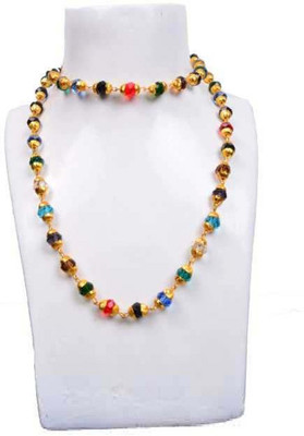 SHIV MART Energized and Natural Navratan Hakik Stone Beads Chain Gold-plated Plated Metal Chain