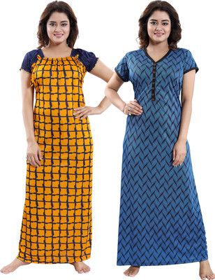 SHOPPING STATION Women Nighty Set(Multicolor)