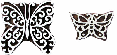 AN Handicrafts Wooden Printing Stamp - Set of 2 Pieces Printing Blocks(Pack of 2)