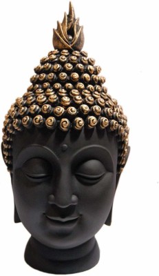 FlowerDekho Buddha Head Statue for Home Decor Showpiece Decorative Showpiece  -  14.9 cm(Polyresin, Black)