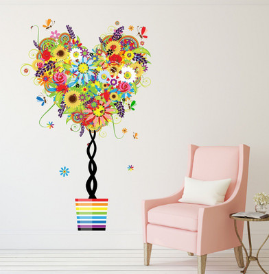 Wallzone 70 cm Abstract Removable Sticker(Pack of 1)