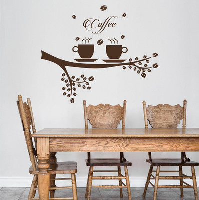 Wallzone 80 cm Coffee Removable Sticker(Pack of 1)