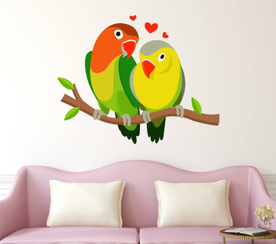 Littlebuds 65 cm Cute Birds Removable Sticker(Pack of 1)