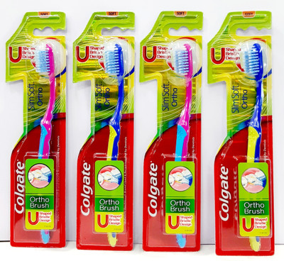 Colgate Slim Soft Toothbrush (Soft Bristles), Pack of 4 Soft Toothbrush(Pack of 4)