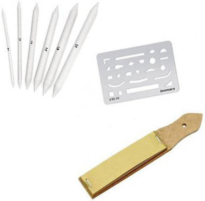 Offimart Paper Stumps And Sand Paper,Erasing Shield Combo