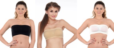 DRAXSTAR Women Bandeau/Tube Non Padded Bra(White, Black, Beige)