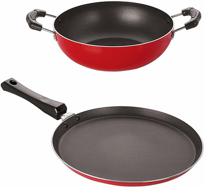 NIRLON Non-Stick Gas Compatible Cookware Combo Set with Bakelite Handle Non-Stick Coated Cookware Set(Aluminium, PTFE (Non-stick), 2 - Piece)