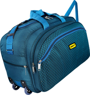 SHIFT (Expandable) Waterproof Polyester Lightweight 40 L Luggage Turquoise Travel Duffel Bag with 2 Wheels - SFT41 Duffel With Wheels (Strolley)