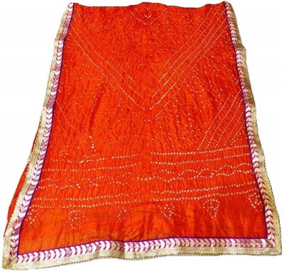 Khatushyam Creations Silk Blend Printed, Embellished Women Dupatta