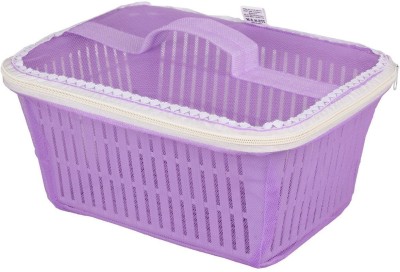 FLYER Plastic Fruit and Vegetable Storage Basket with Zip Net Cover Plastic Fruit & Vegetable Basket(Purple)