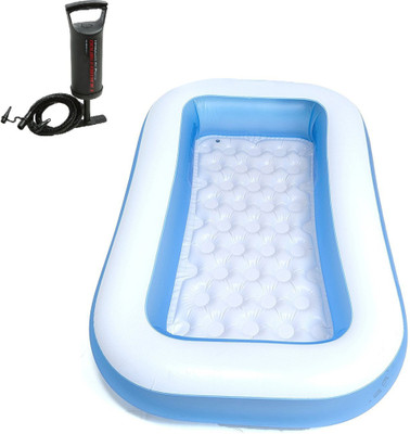Fossilbeater Combo 6 Feet Inflatable Bath Tub with Air Hand Pump Inflatable Swimming Pool(Blue)