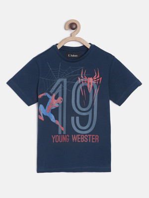 Ladore Boys Typography, Printed Pure Cotton Regular T Shirt(Blue, Pack of 1)