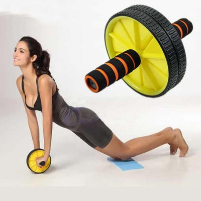 HACKERX Ab Wheel Roller with Free Knee Mat and Anti-Slip Handles Ab Exerciser(Multicolor)