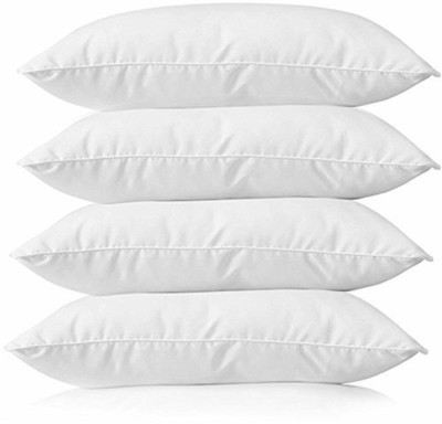 RomancePillow Polyester Fibre Solid Sleeping Pillow Pack of 4(White)