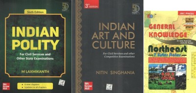 Indian Polity By M. Laxmikanth & Indian Art And Culture By Nitin Singhania + Free North East(7 Sister States) General Knowledge For Upsc(Paperback, M.LAXMIKANTH & NITIN SINGHANIA)