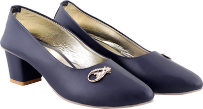 Mj fashion Women Heels(Blue , 5)