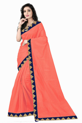 Divastri Solid/Plain Bollywood Cotton Silk Saree(Pink)