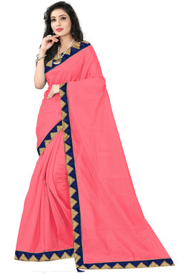Divastri Solid/Plain Bollywood Art Silk Saree(Pink)