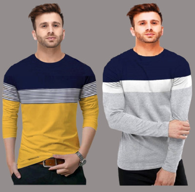 fastcolors-solid-men-round-neck-white-blue-yellow-t-shirtpack-of-2