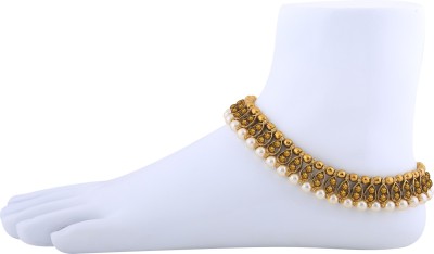 SILVER SHINE Gold plated designer Multi Color Anklet for Women And Girl Alloy Anklet