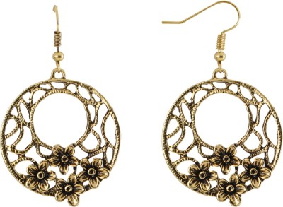 SILVER SHINE Designer Round Web Alloy Chandbali Earring, Jhumki Earring