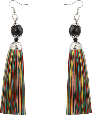 SILVER SHINE Lovely Long Thread Tassel Alloy Drops & Danglers