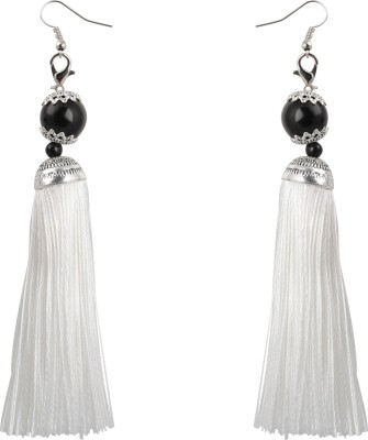 SILVER SHINE Spunky Long Thread Tassel Alloy Drops & Danglers