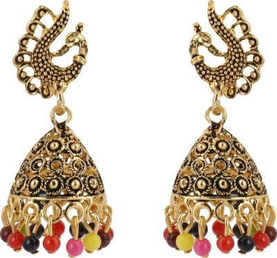 SILVER SHINE Lovely Peacock Alloy Jhumki Earring