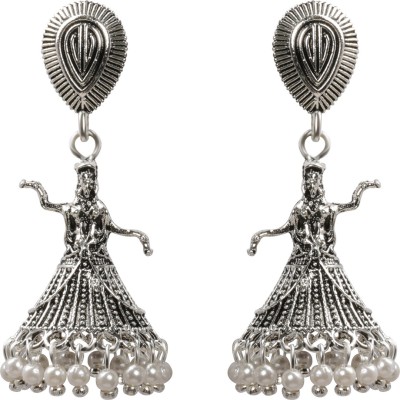 ShreejiHuf Attractive Silver Dancing Women Jhumki Earrings Alloy Jhumki Earring