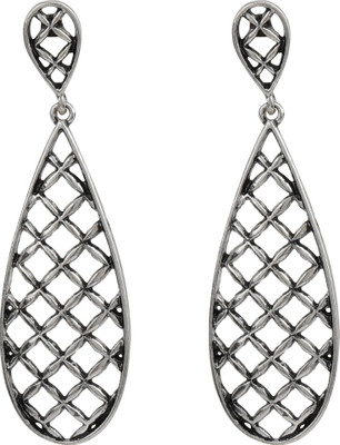 SILVER SHINE Earring Silver Jali Design Drop Earrring Alloy Drops & Danglers