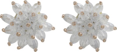 SILVER SHINE Pretty White Handicraft Stud Earring Beads For Girls And Women Alloy Stud Earring