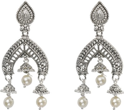 SILVER SHINE Silver Shine Stunning Silver Unique Pearl Dangler Earrings Alloy Stud Earring