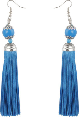 SILVER SHINE Trendy Long Thread Tassel Alloy Drops & Danglers