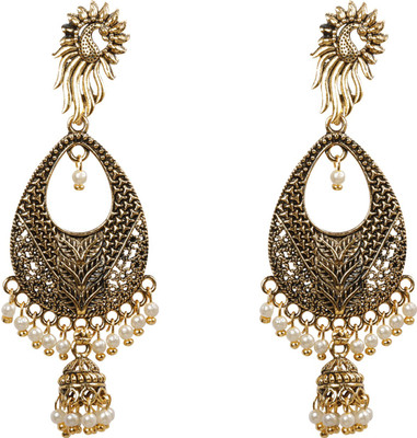 SILVER SHINE Facinating Peacock Stud Alloy Drops & Danglers