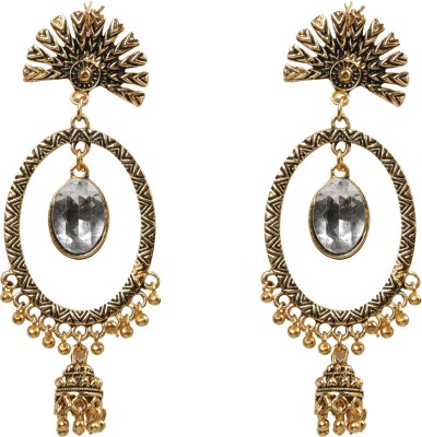 SILVER SHINE Eye-Catching Round Alloy Drops & Danglers