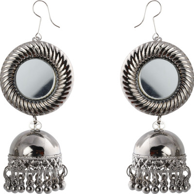 SILVER SHINE Shimmering Unique Arabic Design Golden Alloy Jhumki Earring