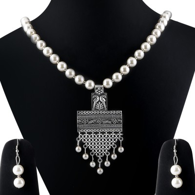 Paola Alloy Silver, White Jewellery Set(Pack of 1)