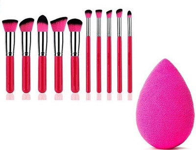 Rsentera Premium Synthetic Makeup Brush Set (Red)  (Pack of 11)(11 Items in the set)
