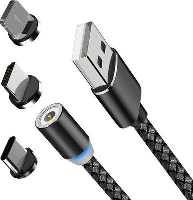 Buy Genuine High Quality Smart Metal Micro USB 2 m Magnetic Charging Cable(Compatible with Mobile, Laptop, Multicolor, One Cable)