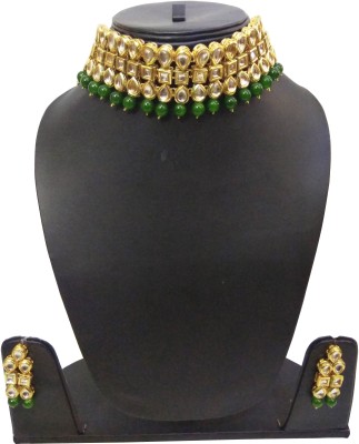 Chrishan Alloy Gold-plated Green, Gold, White Jewellery Set(Pack of 1)