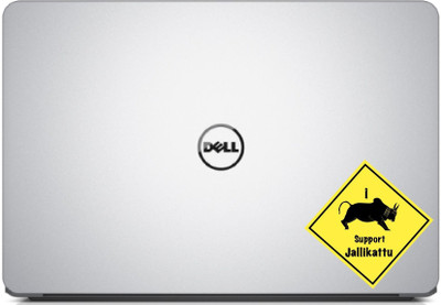 PEACOCKRIDE Support Jallikattu Laptop Decal High-Quality adhesive matte finish vinyl Laptop Skin Compatible for 15.1 inch(Theme: Typography)