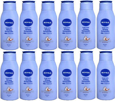 NIVEA Body Milk Shea Smooth 12 Units of 75ml each(900 ml)
