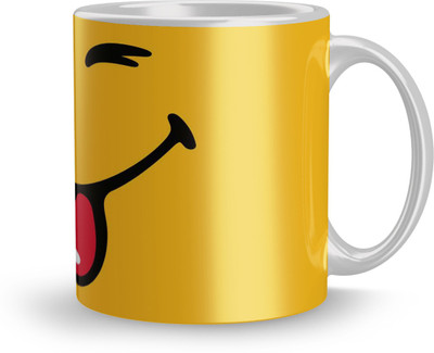 PRINT CRAFT printed smile Decorative Gift Items Colourful Pattern Ceramic Ceramic Coffee Mug(320 ml)